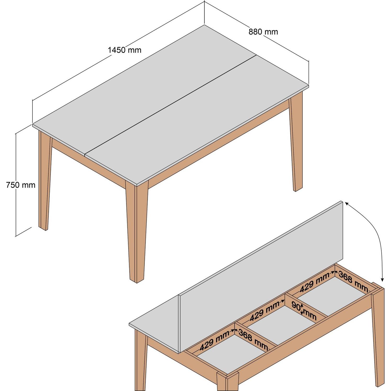 Thumbnail - Hanah Home, Esstisch, Serena (145 x 88 x 75 cm)