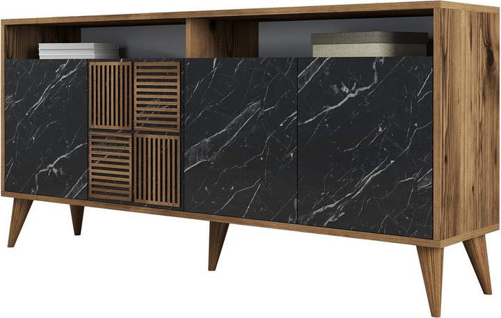 Black, Walnut, Marble