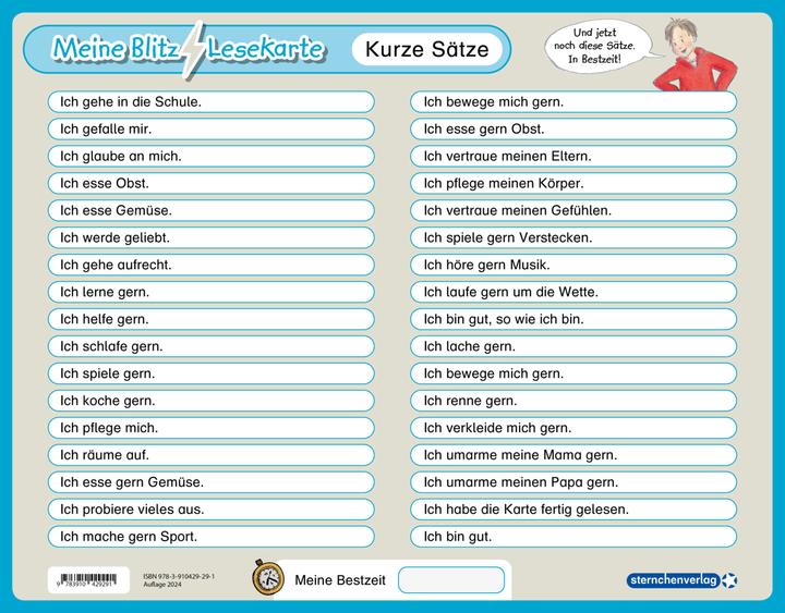 Energy Label My flashcard - short sentences DaZ