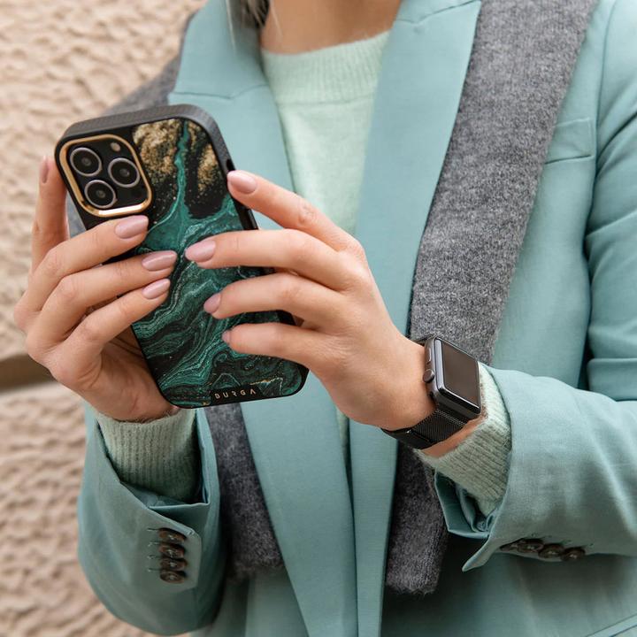 Actual product image Burga Apple Watch Band Metal Mesh Black 38mm / 40mm / 41mm (Milanaise RVS vlechtwerk)