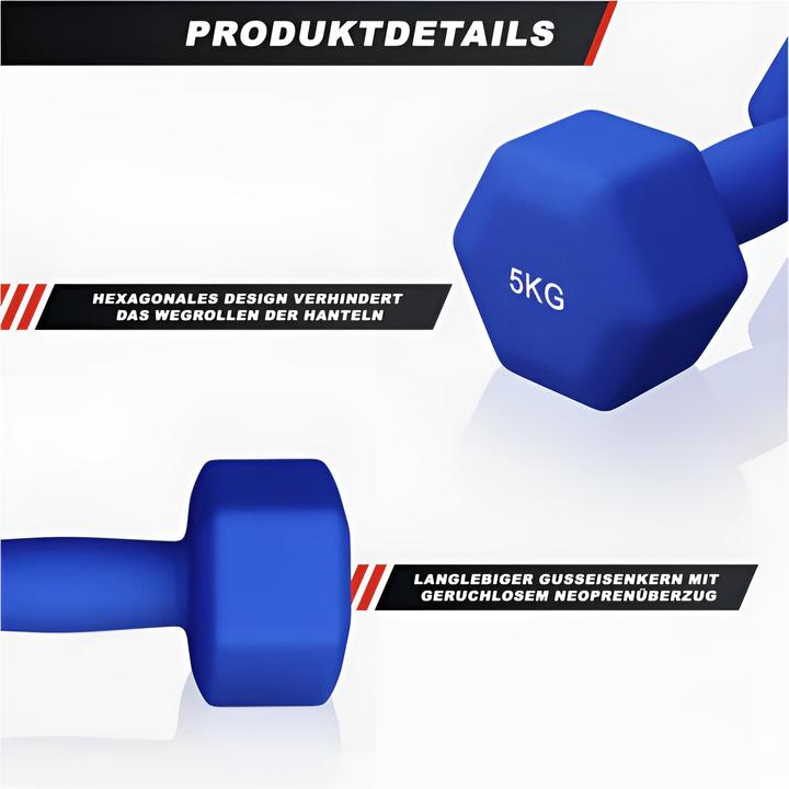 Actual product image Gorilla Sports Hantelset Neopren 2 x 5 kg (2 x 5 kg)