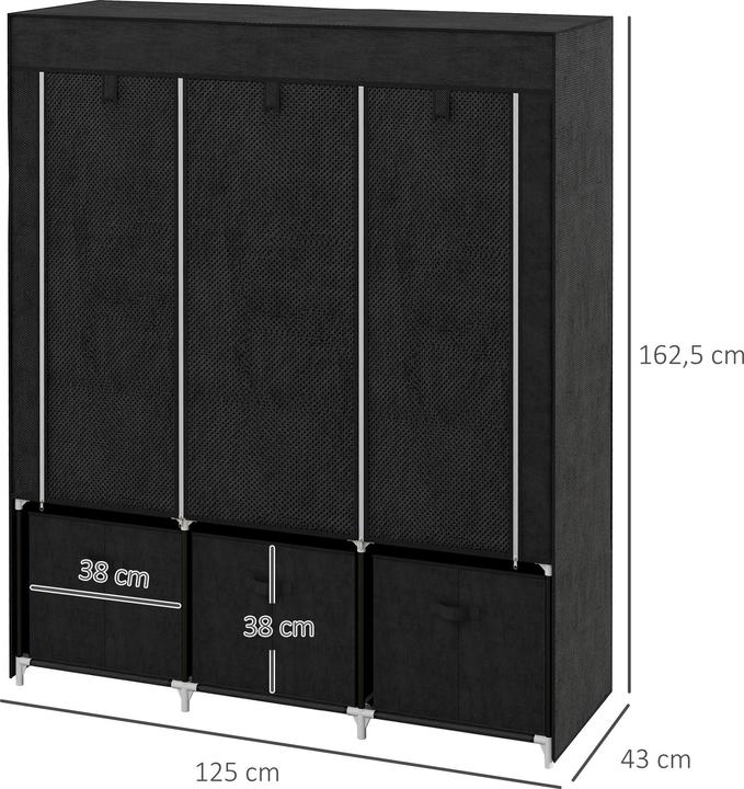 Image du produit Homcom Stoffschrank mit Tür (125 x 43 x 162,5 cm)