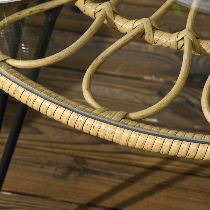 Produktbild Swisshandel24 5 tlg. Rattan Gartenmöbel-Set, Sitzgarnitur inkl. 1 Esstisch, 4 Stühlen, Sitzgarnitur, Polyester, Be (82 cm)