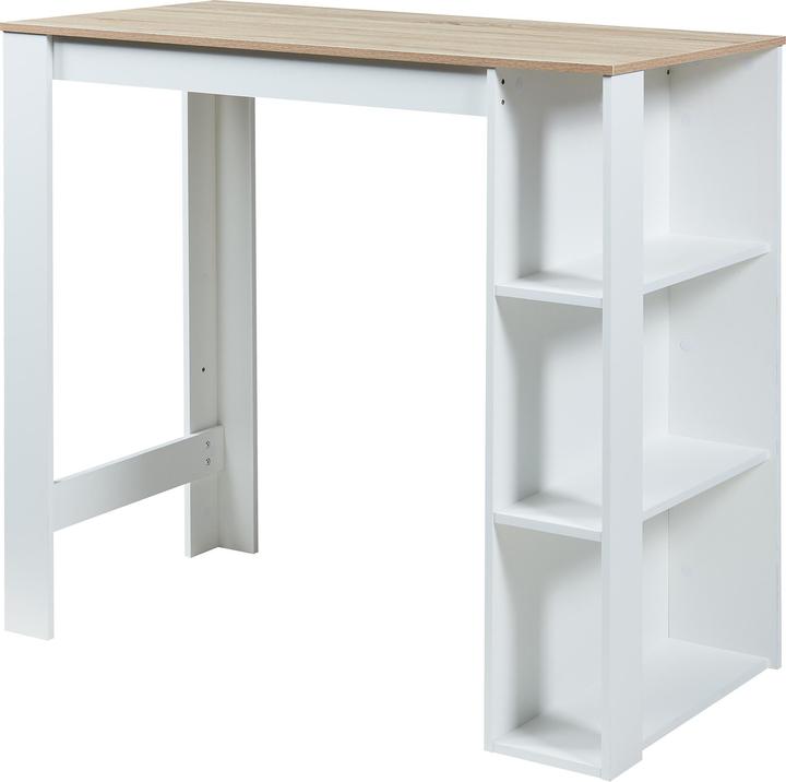 Produktbild En.Casa Bartisch Danderyd 120x60x106 cm mit 3 Ablagefächern Weiss/Eicheoptik