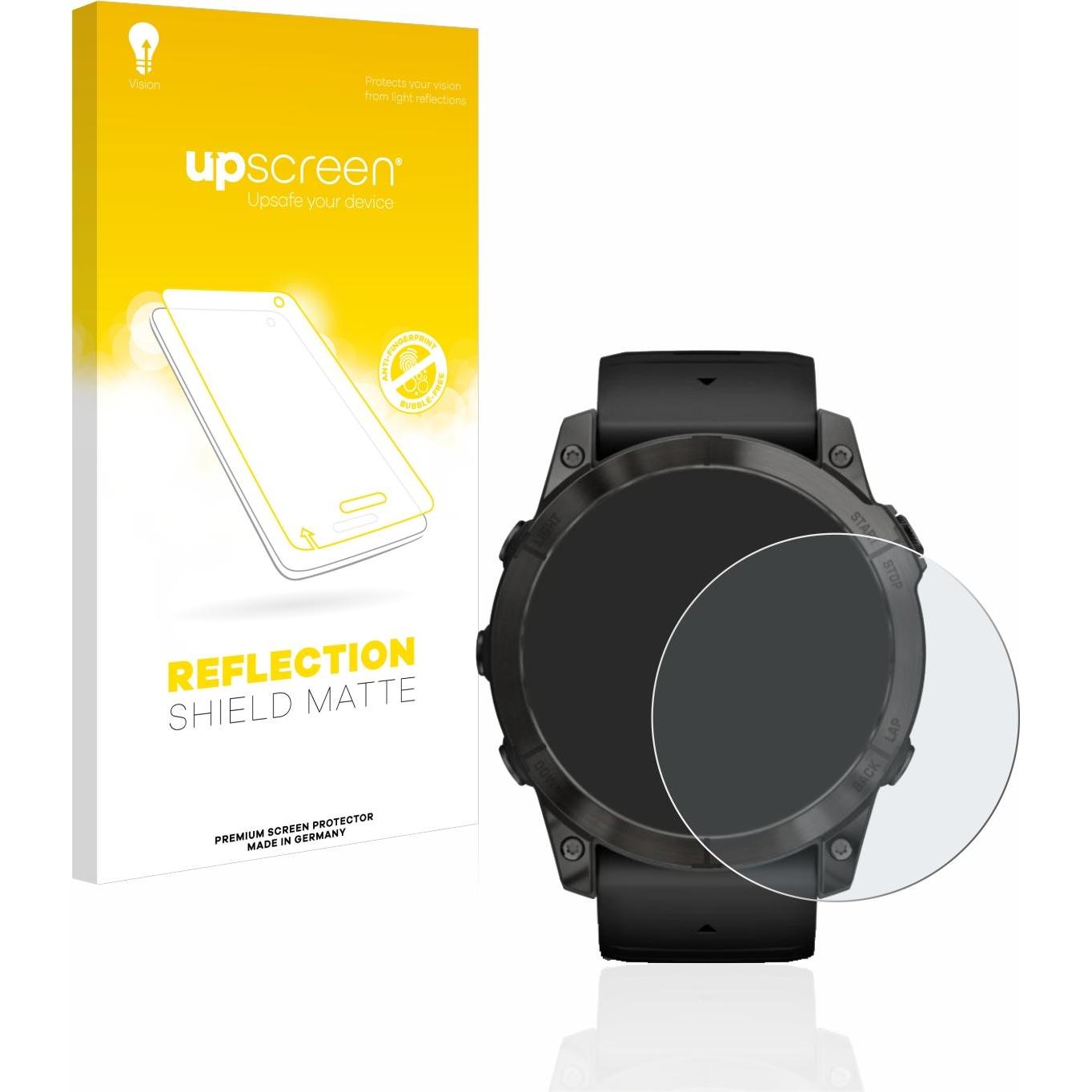 upscreen Reflection Shield Displayschutz Matt, Smartwatch Schutzfolie, Grau