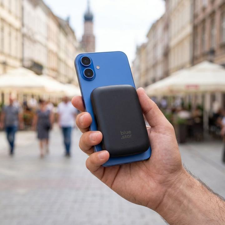 Produktbild Power bank Blue Star Powerbank compatible with MagSafe Blue Star Slim DG-P8 15W 5000 mAh navy blue (5000 mAh, 15 W, 19.25 Wh)