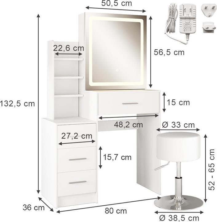 Immagine prodotto Vicco Lisca con sgabello e illuminazione (80 x 36 x 131.60 cm)