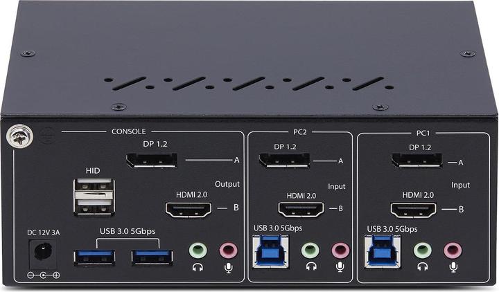 Produktbild StarTech .com P2ADDH462-KVM-SWITCH, 3840 x 2160 pixels, 4K Ultra HD, 36 W, Black