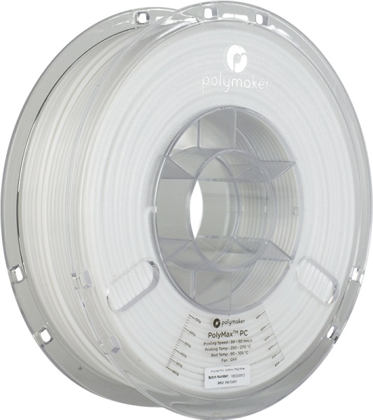 Immagine prodotto Polymaker Filamento PCMax (PC, 2.85 mm, 750 g, Bianco)