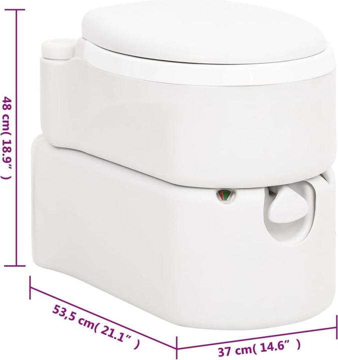 Immagine prodotto VidaXL Toilette da campeggio da incasso Bianca 24+17 L HDPE e PP