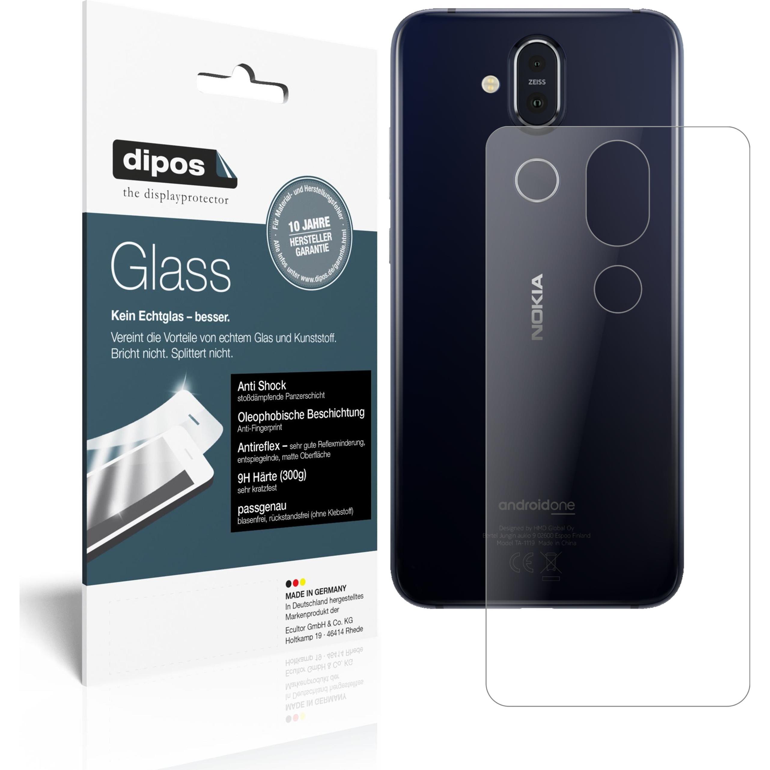 Dipos Displayschutz Anti-Shock (2 Stück, Nokia 8.1), Smartphone Schutzfolie, Transparent