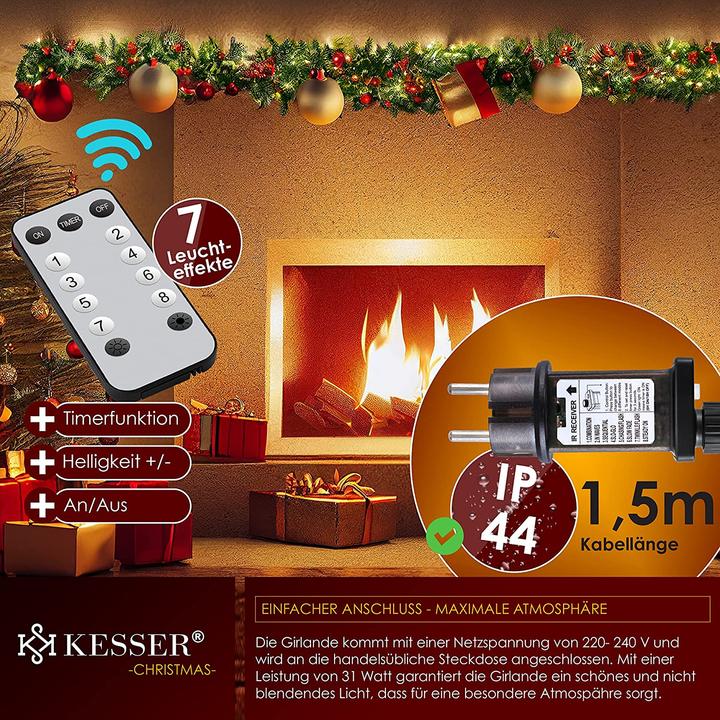 Produktbild Kesser Weihnachtsgirlande 5m mit Beleuchtung