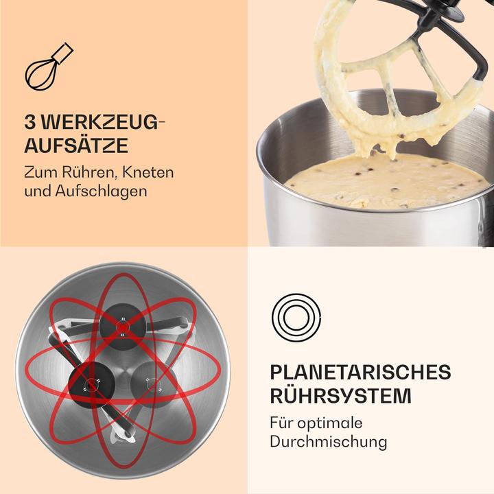 Produktbild Klarstein Knetmaschine Kuechenmaschine zum Backen (2000 W)