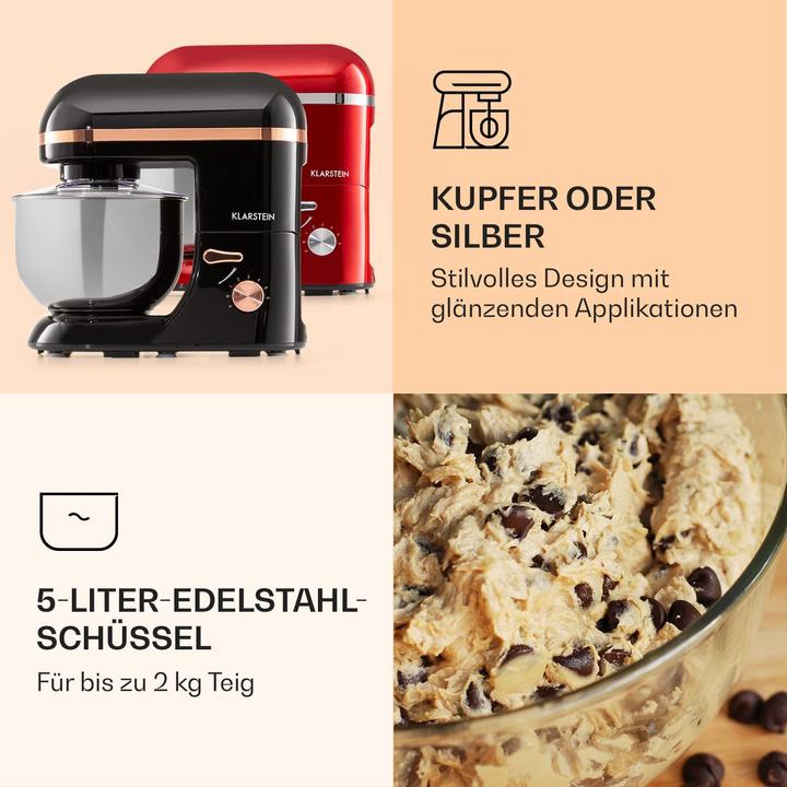 Produktbild Klarstein Knetmaschine Kuechenmaschine zum Backen (2000 W)