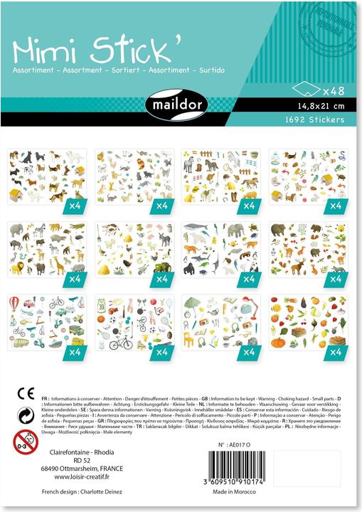 Actual product image Clairefontaine Motif sticker Mimi 48 sheets, assorted