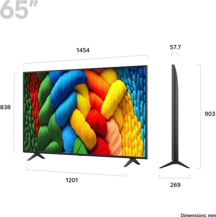 Produktbild LG 65NANO80A6B (65", NANO80, LED, Nano-Cell, UHD, 2025)