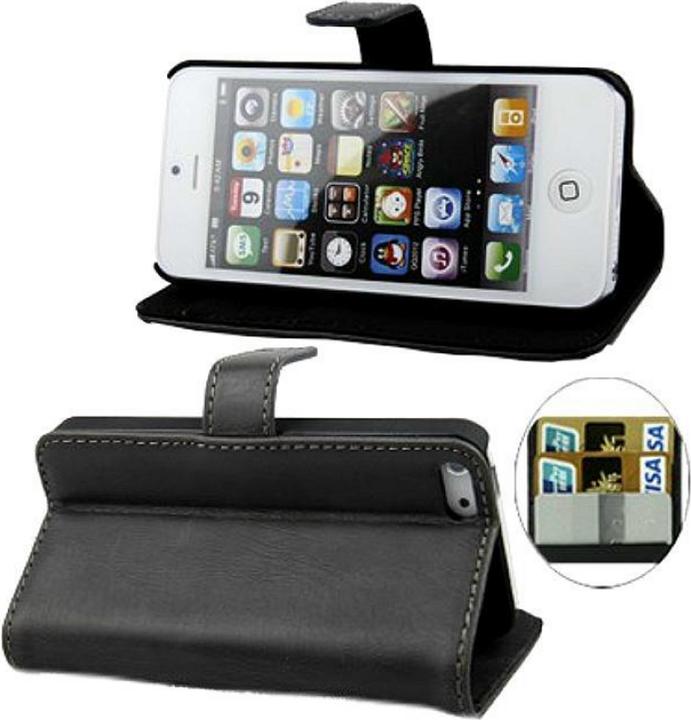 Produktbild König Design Handyhülle Echtleder Quer für Handy Apple iPhone 5 / 5S (Apple iPhone 5, Apple iPhone 5s)