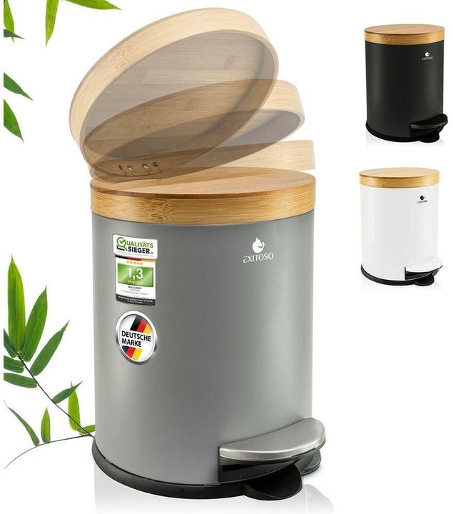 Immagine prodotto Exitoso Tretmülleimer mit Softclose-Deckel 5 l, Grau (5 l)