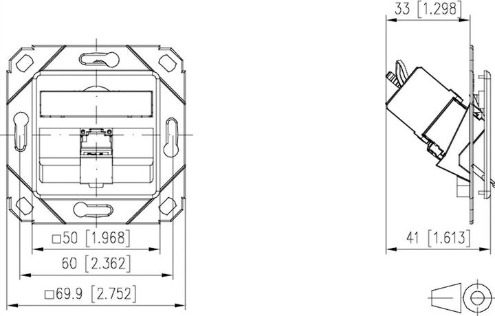 Actual product image Metz Connect BTR C6A Module 1 Port 180° UPk