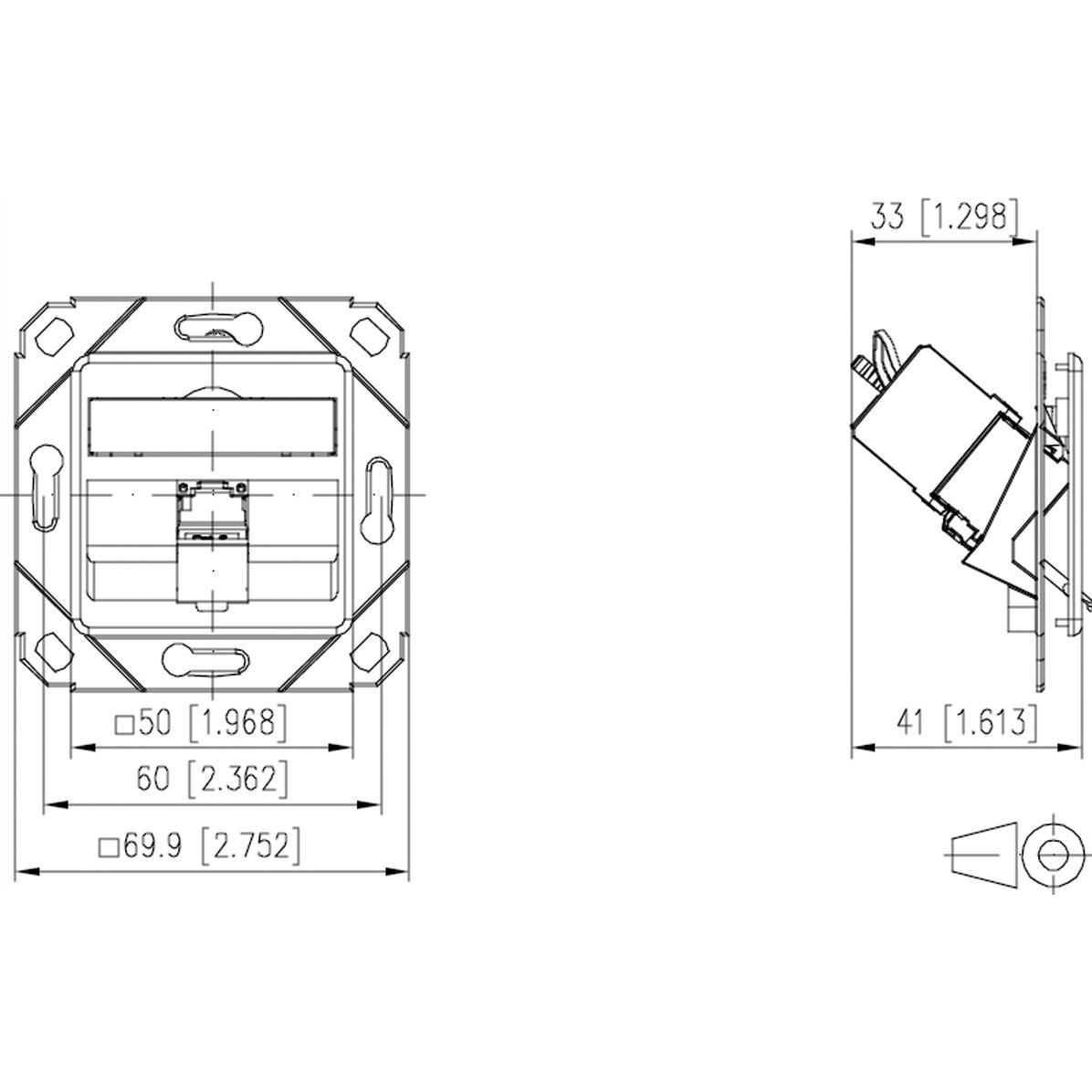 Thumbnail - Metz Connect, Steckdose, BTR C6A Module 1 Port 180° UPk