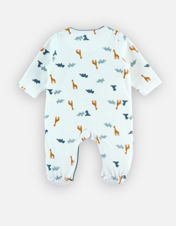 Actual product image Noukies Romper suit velour with animals white/blue size 74 (74)