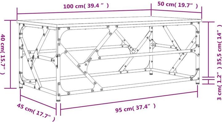 Image du produit vidaXL Couchtisch (100 x 50 x 40 cm)