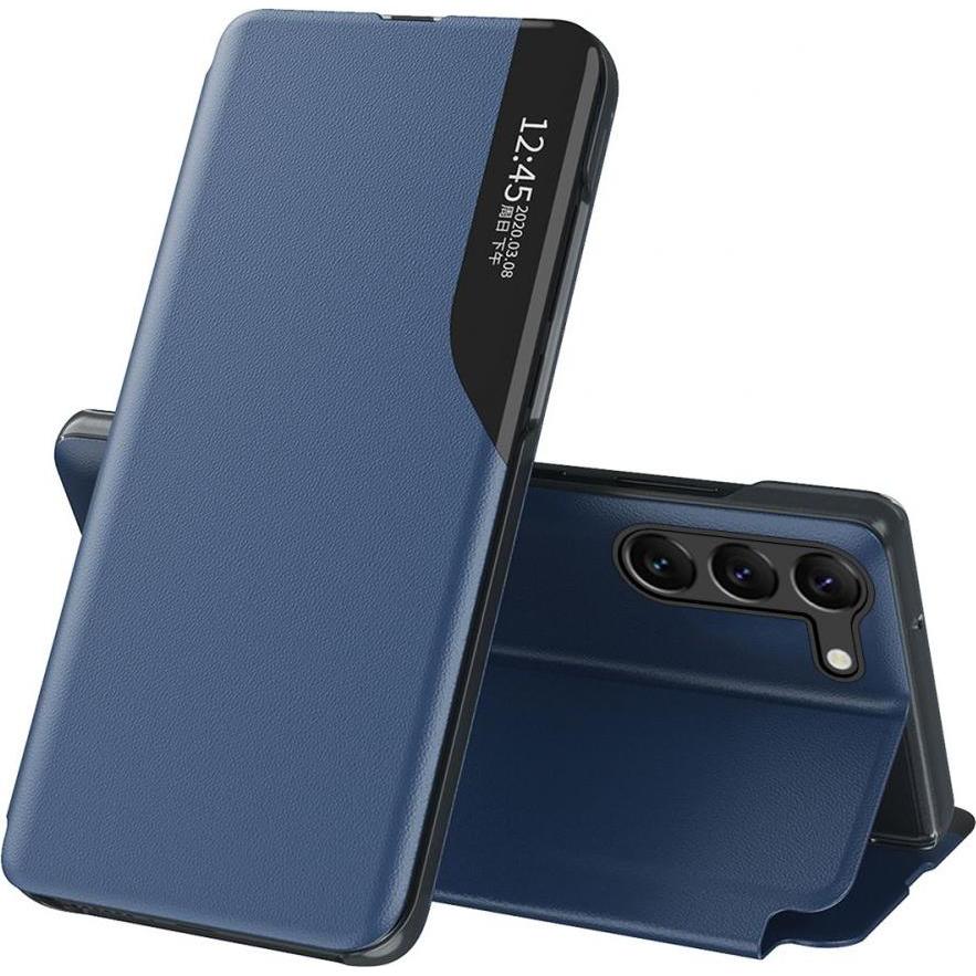 Hurtel Eco Leather View Case Hülle für Samsung Galaxy S23+ mit Klappständer blau (Samsung Galaxy S23+), Smartphone Hülle...