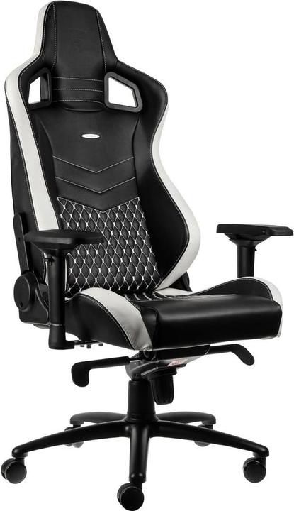Image du produit noblechairs Chaise de jeu EPIC Chaise de jeu en cuir véritable, noir-blanc-rouge