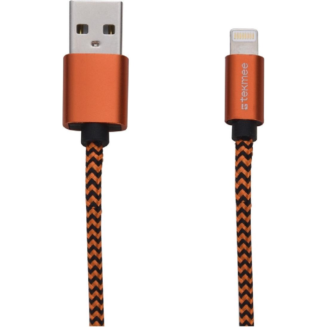 Tekmee Ladekabel Lightning Nylon 1m sortiert (1 m), USB Kabel