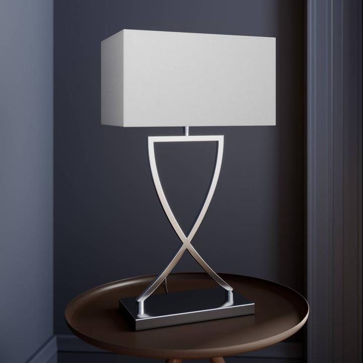 Actual product image Lucande Evaine table lamp Chrome/White (E27)
