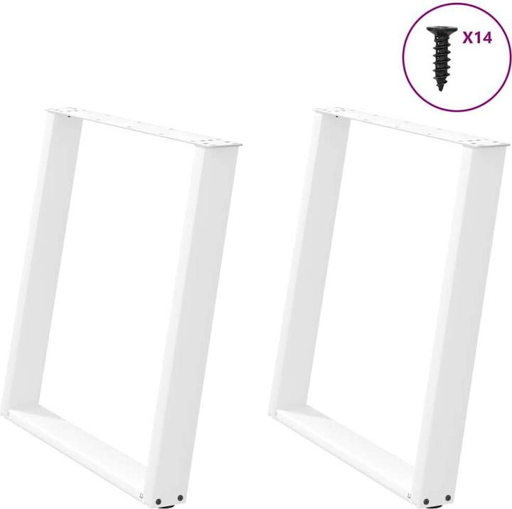 Image du produit VidaXL Pieds de table à manger en U 2 pcs. Blanc 70x(72-73) cm Acier Pied de table de salle à manger