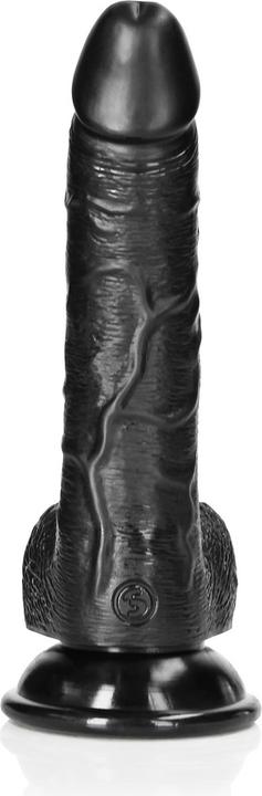 Actual product image RealRock Curved Realistic Dildo with Balls and Suction Cup - 7"/ 18 cm