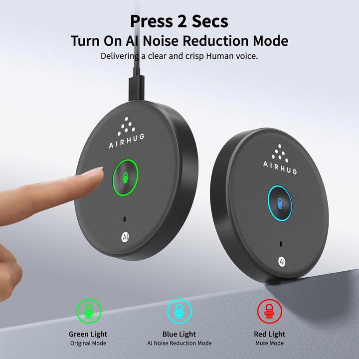Actual product image Airhug USB-Mikrofon mit AI-Rauschunterdrückung