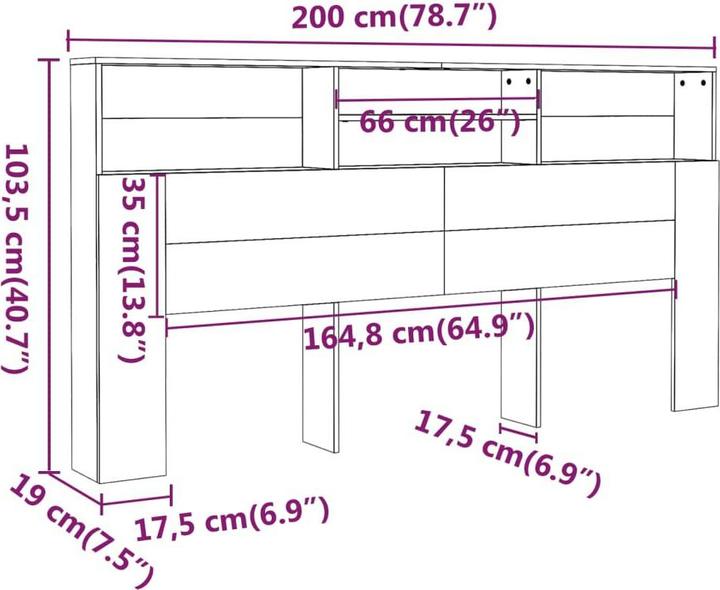 Produktbild VidaXL Bruce (200 x 19 x 103.5 cm)