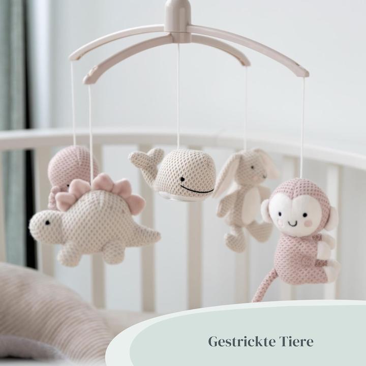 Actual product image Baby's only Music mobile, animals - Pink/ Warm Linen