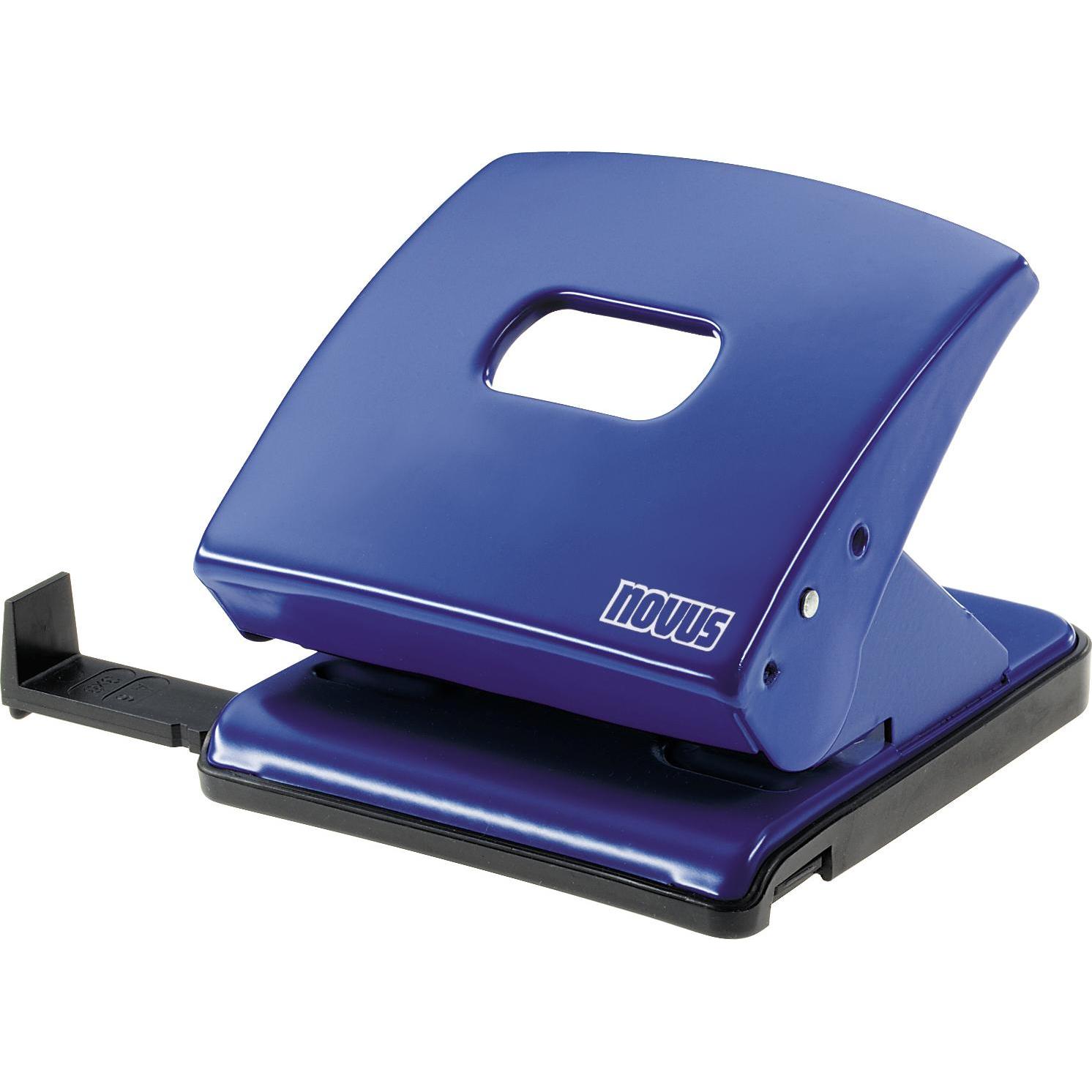 Novus, Locher, Locher C 225, Stanzleistung: 25 Blatt, blau Lochung: 80 mm, mit Anschlagschiene, aus Metall