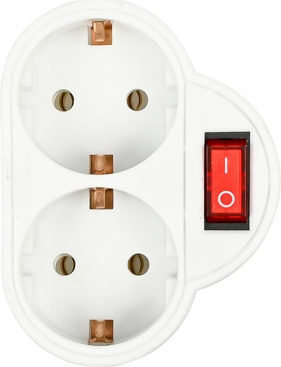 Image du produit Benson Electric Prise double terre + interrupteur blanc (2x)
