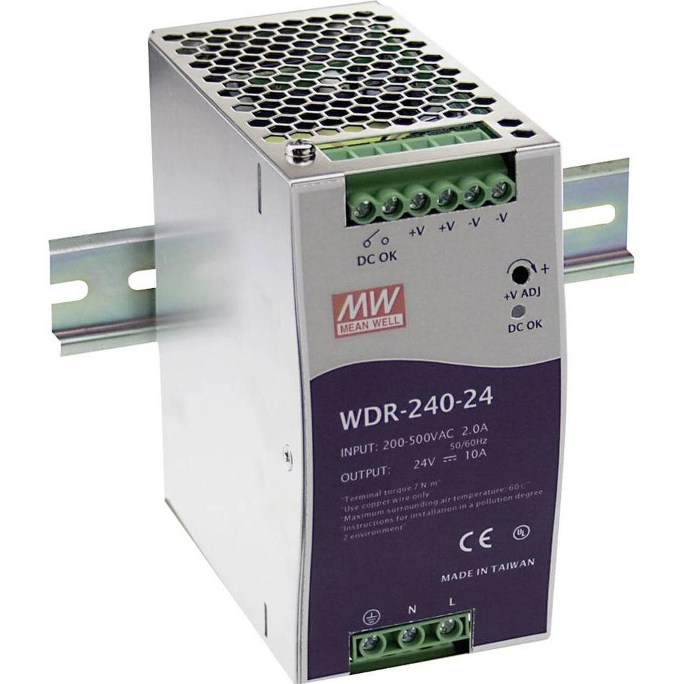 MeanWell, Alimentazione di sistema, WDR-240-48 Hutschienen-Netzteil (DIN-Rail) 48 V/DC 5 A 240 W Anzahl Ausgänge:1 x