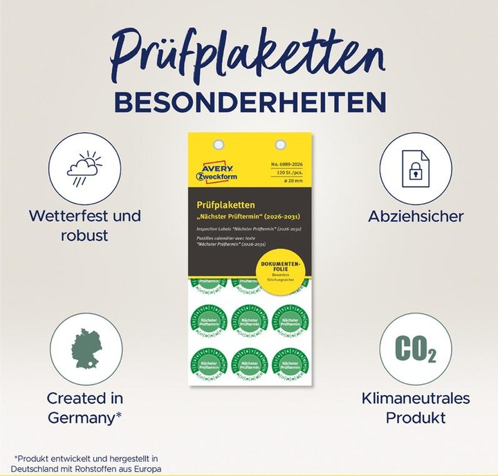 Produktbild Avery Prüfplaketten