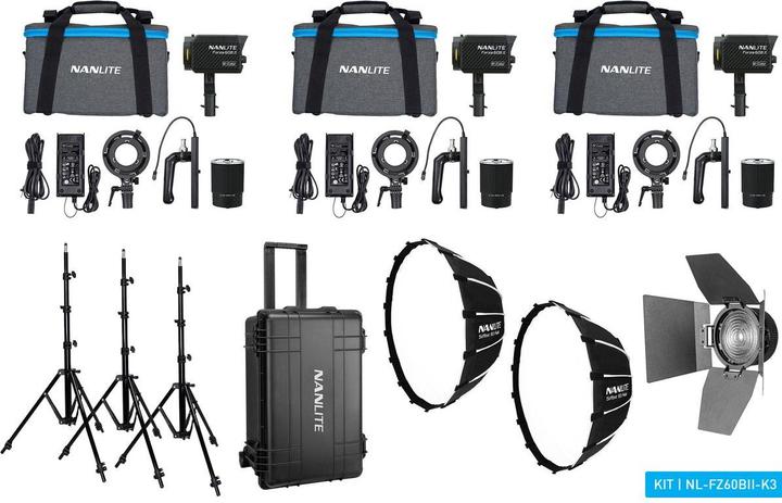 Immagine prodotto Nanlite Forza 60B II Kit triplice a LED (Luce studio)