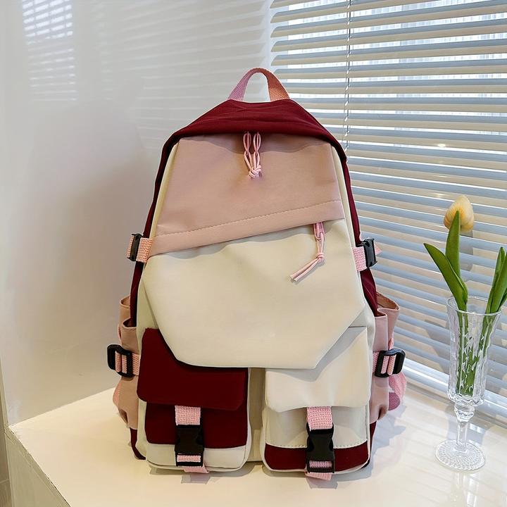 Immagine prodotto Only-Bags.Store Zaino da viaggio a contrasto di colore estetico, zaino da scuola con patta di grande capacità