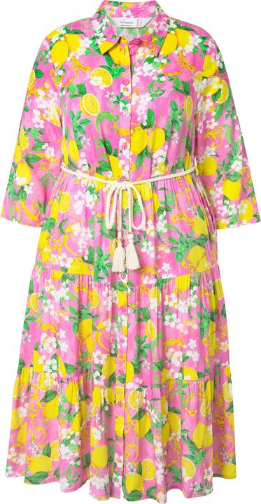 Image du produit Miamoda Blusenkleid, A-Linie, Midilänge, Zitronen-Muster (52)