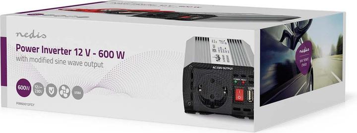 Immagine prodotto Nedis Inverter di potenza a onde sinusoidali modificate - Tensione di ingresso: 12 V DC - Connessione di