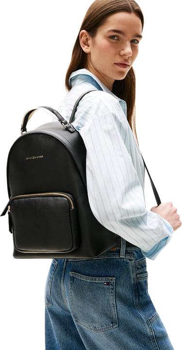 Actual product image Tommy Hilfiger Iconic Timeless Backpack with Top Handle and Adjustable Straps