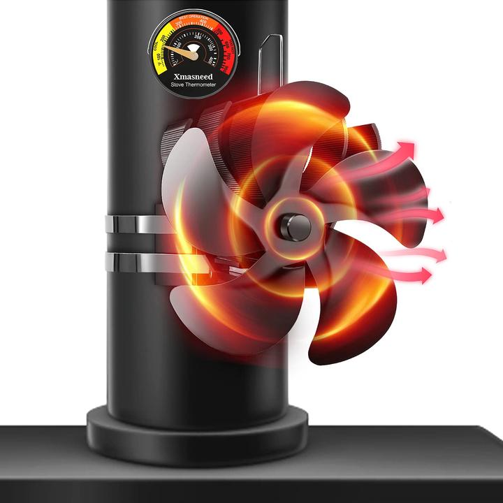 Xmasneed Ventilatore per camino (16 x 16 x 15,5 cm)