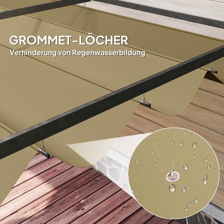 Immagine prodotto Outsunny Pergola Stahl, Polyester Khaki (400 cm, 300 cm)