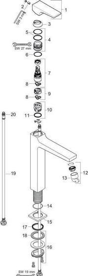 Immagine prodotto hansgrohe Miscelatore per lavabo Metropol (ottica oro lucido)