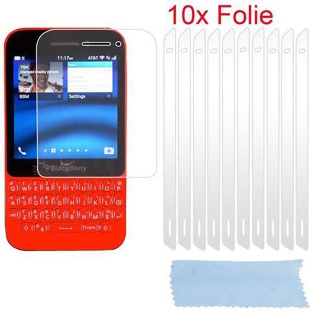 Cadorabo 10x Schutzfolie (1 Stück, Blackberry Q5), Smartphone Schutzfolie, Weiss
