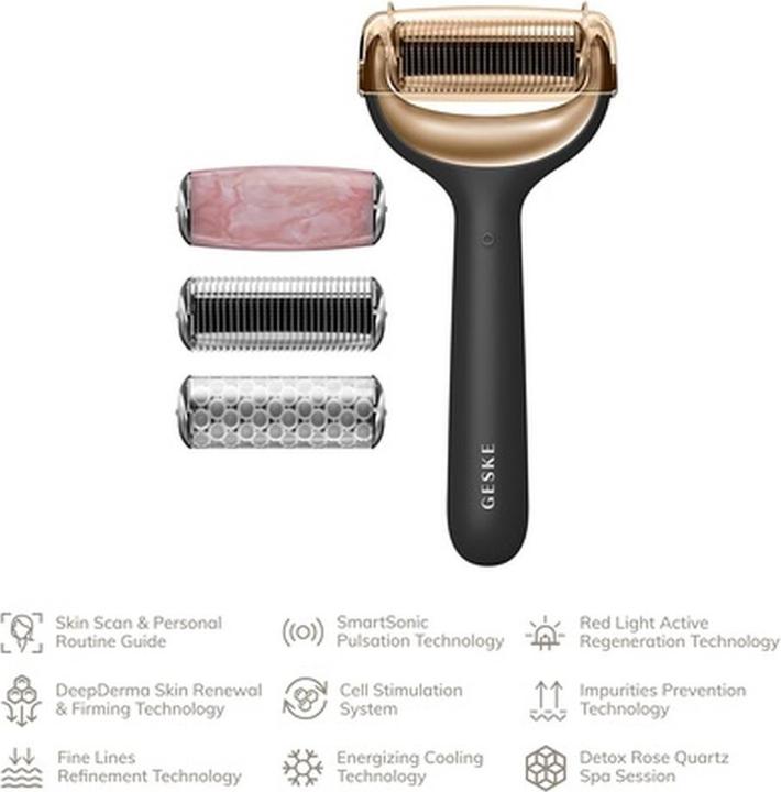 Actual product image Konjac Sponge Roller do mezoterapii igłowej twarzy i ciała 9w1 Geske z Aplikacja (szary)