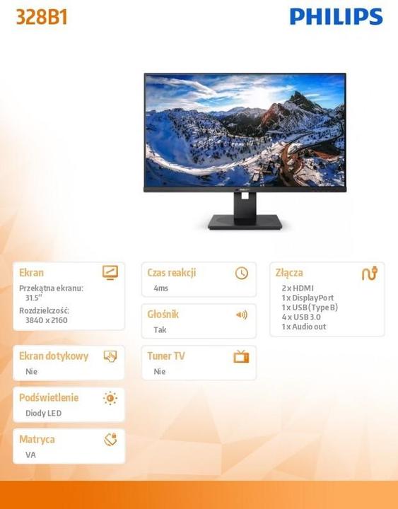 Actual product image Philips 328B1/00 (3840 x 2160 Pixels, 31.50")